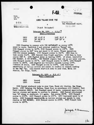 USS TULAGI > War Diary, 1/1/44 to 4/28/44