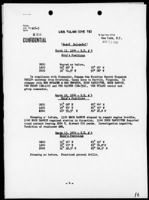 USS TULAGI > War Diary, 1/1/44 to 4/28/44