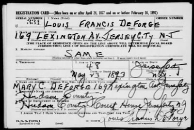 Louis Francis > Deforge, Louis Francis (1893)