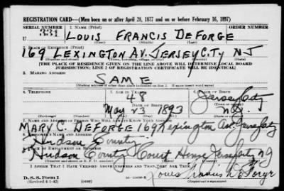 Louis Francis > Deforge, Louis Francis (1893)