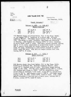 USS TULAGI > War Diary, 2/1-29/44