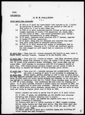USS HALLIGAN > War Diary, 4/1-30/44