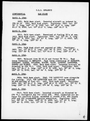 USS SUWANNEE > War Diary, 4/1-30/44