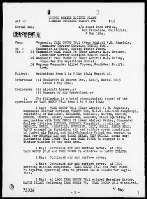 COMTASK-GROUP 78.1 > Rep of Ops, Humbolt Bay & Tanah Merah Area, New Guinea, 5/1-5/44