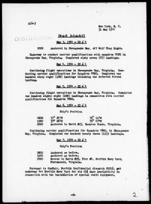 USS TULAGI > War Diary, 5/1-31/44