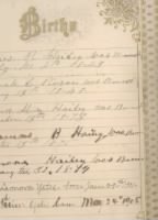 Family Register of Births in the Hailey Family Bible in Texas