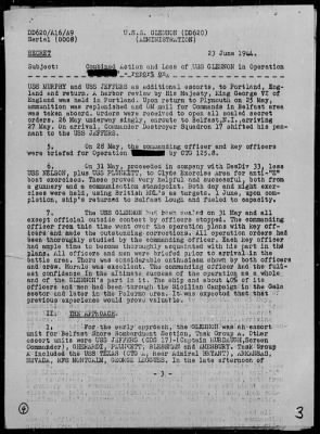 USS GLENNON > Rep On Ops During Invasion of France, 6/6-8/44, Striking of Mine on 6/8/44, Salvage Ops 6/8-10/44 & Sinking of on 6/10/44