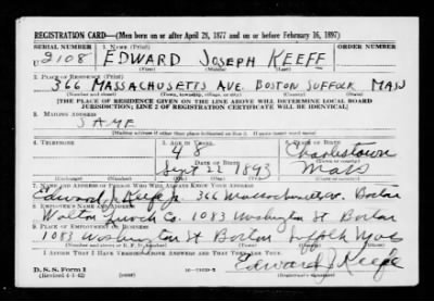Edward Joseph > Keefe, Edward Joseph (1893)