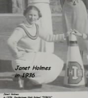 Janet Holmes in about 1938, Doylestown High School, Doylestown, PA