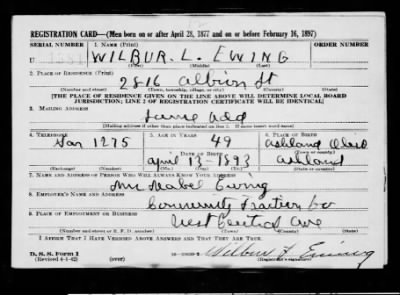Wilbur L > Ewing, Wilbur L (1893)