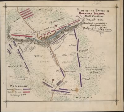 Roanoke Island > Plan of the Battle of Roanoke Island. North Carolina. Feby 8th 1862.