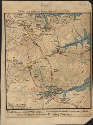 Peninsular Campaign > Position of Union Army April 5th and 6th 1862.