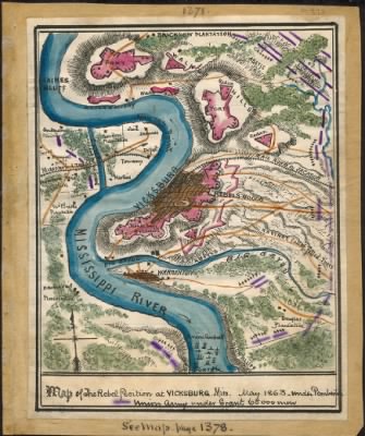 Vicksburg, Battle of > Map of the rebel position at Vicksburg, Miss., May 1863.