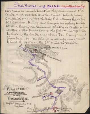 Vicksburg > Plan of approaches to the Vicksburg Mine.