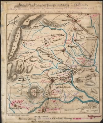 Culpeper and Fauquier Counties > Map showing retreat of Union Army 13th and 14th Oct. 1863 from Culpeper to Warrenton Junction.