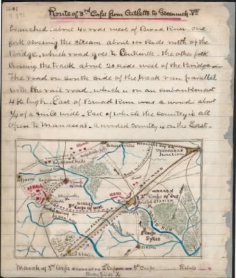 Fauquier and Prince William Counties > Route of 3rd Corps from Cattlet's [sic] to Greenwich, Va..