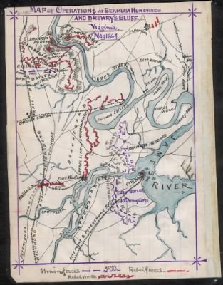 Bermuda Hundred > Map of operations at Bermuda Hundred and Drewry's Bluff, Virginia, 10th May 1864.