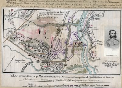 Fredericksburg, Battle of > Plan of the battle of Fredericksburg, Virginia : shewing [sic] Union and Rebel positions 13th Decr 1862.