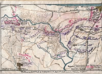 Five Forks, Battle of > Plan of the battle of Five Forks, Va., April 1st 1865 : fought by 5th Army corps Genl Warren.