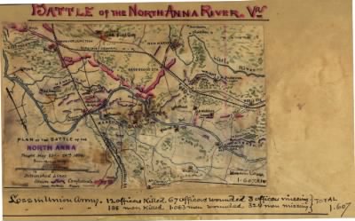 North Anna River, Battle of > Plan of the battle of the North Anna fought May 23rd-26th, 1864.