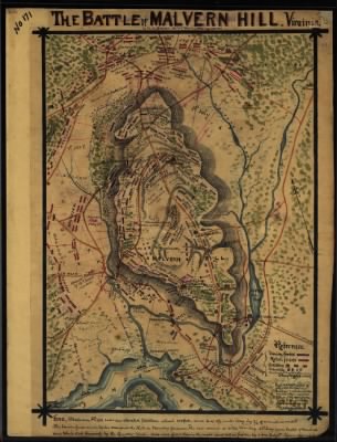 Malvern Hill, Battle of > Plan of the battle of Malvern Hill, Virginia. Fought June 30th and July 1st, 1862.