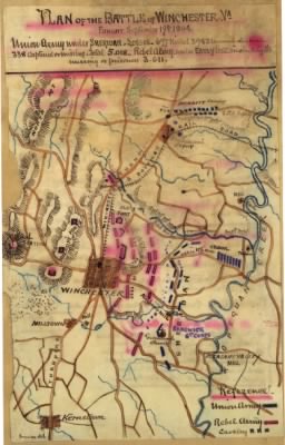 Thumbnail for Winchester, 3rd Battle of > Plan of the Battle of Winchester, Va. Fought September 19th, 1864.