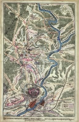 Chancellorsville, Battle of > Map shewing [sic] movements of Union and Rebel armies and Battle of Chancellorsville, Virginia from April 27th to 4th May 1863.