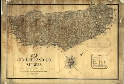 Cumberland County > Map of Cumberland Co., Virginia : surveyed and drawn under direction of Capt. A.H. Campbell Chf. Topogl. Dept. Div. No. Va. by Charles E. Cassell Lieut. Engrs. P.A.C.S. Commdg. Party. July 5, 1864.
