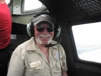 Bob Prior in the cockpit of the B-17 "Aluminum Overcast" / Gordon Prior's proud son.