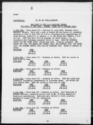 USS HALLIGAN > War Diary, 7/1-31/44