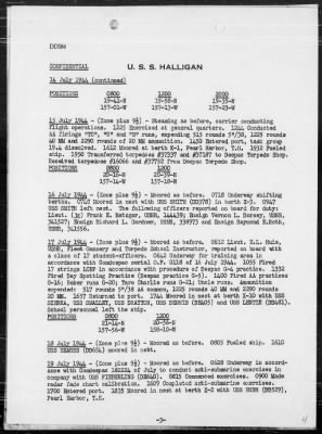 USS HALLIGAN > War Diary, 7/1-31/44