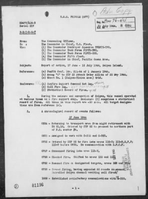 USS PRINGLE > Report of Operations During the Seizure and Occupation of Saipan Island, Marianas - Period 6/17/44 to 7/12/44