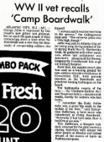 1986, George G Jollie gives an interview/ reunion of the Boardwalk Recovery Hospital