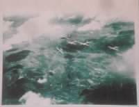 The actual moment that the Ship took the direct hit and is seen truning in and down.