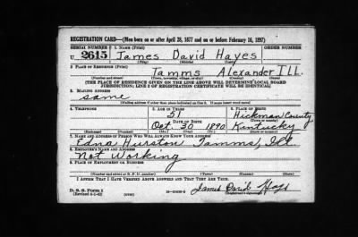 James David > Hayes, James David (1890)