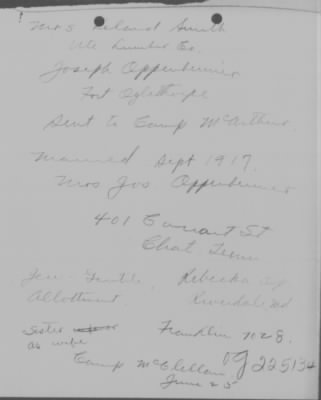 Old German Files, 1909-21 > Joseph Oppenheimer (#8000-225134)