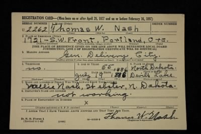 Thumbnail for Thomas W > Nash, Thomas W (1886)