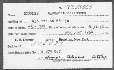 Thumbnail for 1954 > DIFFLEY Margaret Philomena