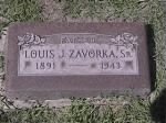 Louis Zavorka Grave Stone