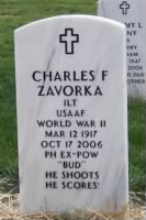 Charles Fred Zavorka Grave Stone at Jefferson Barracks National Cemetery
