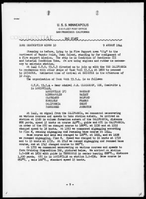 USS MINNEAPOLIS > War Diary, 8/1-31/44