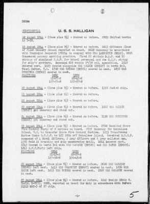 USS HALLIGAN > War Diary, 8/1-31/44