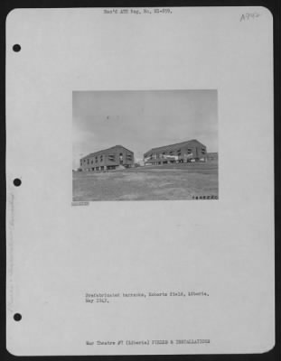 Thumbnail for General > Prefabricated Barracks, Roberts Field, Liberia.  May 1943.