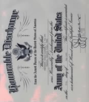 Lt Col J.J.Jones signed 1953 Honorable Discharge Certificate for Capt. Fred. Haffner