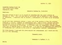 22 Oct 1952 Letter advising Board re: Selective Service No 33-51-19-1, F.D. Haffner