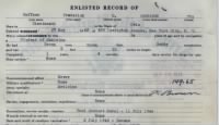 Top section of Enlisted Record on back of Honorable Discharge papers for F.D. Haffner