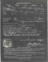 Negative version of Enlisted Record, full page, on back of Honorable Discharge, FDH.
