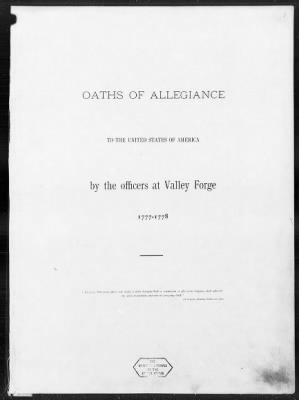 Oaths of Allegiance, Fidelity, and of Office > 165 - Oaths of Allegiance and Fidelity and Oaths of Office. 1778