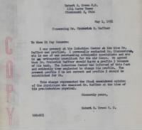 1 May 1951 Letter from Dr. Robert S. Green, M.D., Cincinnati re: F.D. Haffner