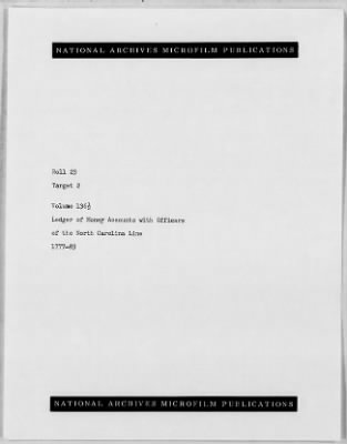 Thumbnail for Miscellaneous Volumes > 136.5 - Ledger of Money Accounts with Officers of the North Carolina Line. 1777-1783